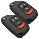 4 Buttons Flip Key Cover Case Fob Holder Bag Keyless Protector for Jeep Wra