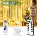 1m LED Fairy Lights Curtain USB String Remote Lamp (Warm White w/ Hook)
