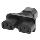 IEC320 C14 Male to 2x C13 Female Splitter Plug Power Adapter Socket Convert H8K1