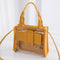 Transparent PVC Shoulder Handbag Women Jelly PU Tote Composite Set (Yellow)
