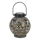 Retro Solar LED Lamp Garden Iron Hanging Lantern Landscape Light (B Black)