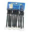 12pcs Retractable Stretch Spiral Stretchy String Keychain Keyrings Black