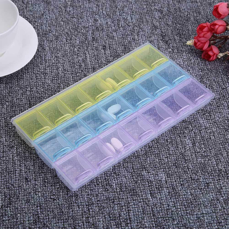 21 Grids Weekly Pills Storage Box Candy Sundries Container Home Organizer A