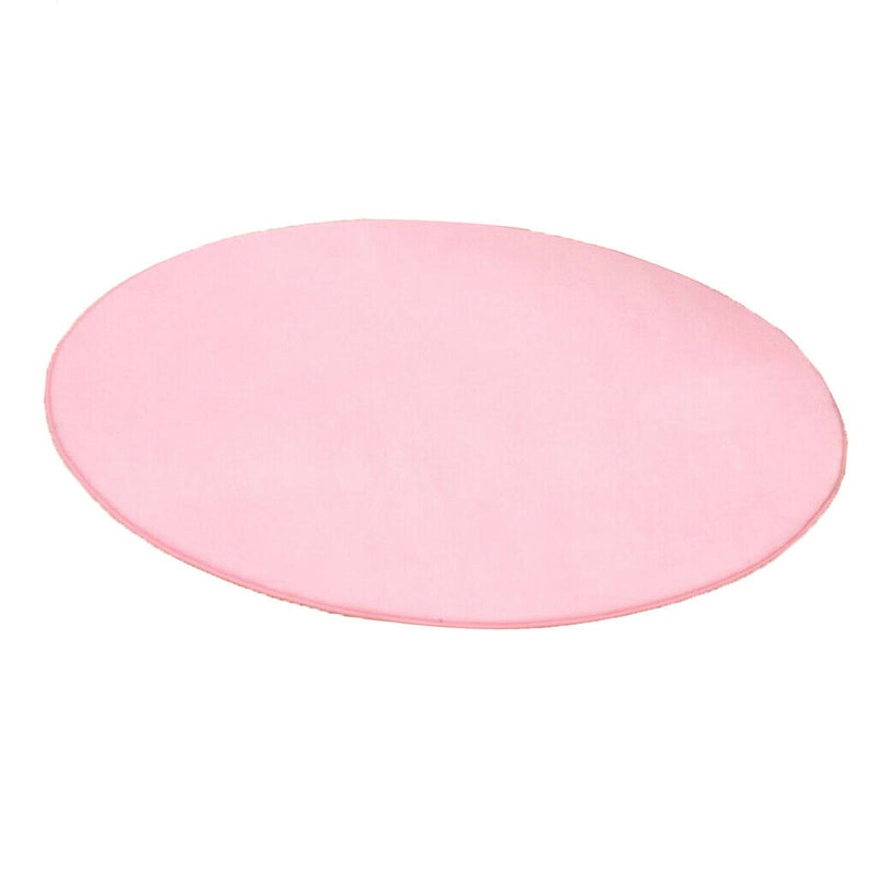 100cm Plush Kids Playhouse Play Tent Carpet Rug Bedroom Cushion - Round Pink