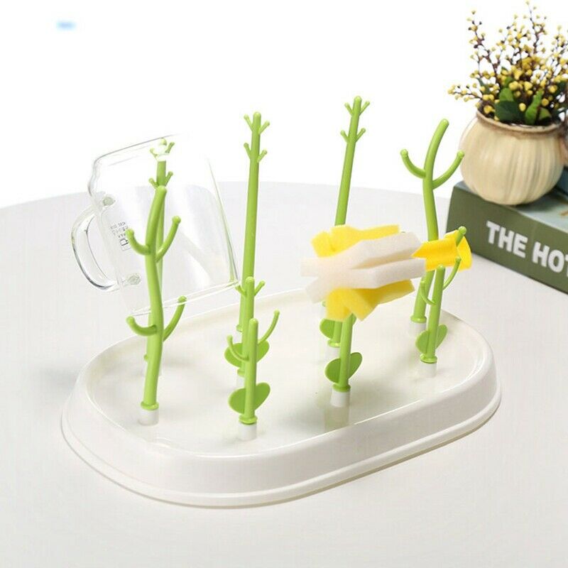1 Set Safe Detachable Baby Bottle Drying Rack Drainer Storage Shelf