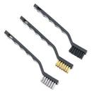 3pcs Mini Wire Brush Set Cleaning Steel Brass Brushes Rust Weels Scrub 170mm