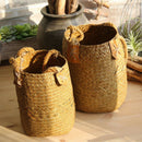 2X(Storage Basket 2Pc Seaweed Woven Vase Floor Dry Flower Basket Innovative
