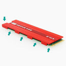 Aluminum Heatsink For PCIe NVMe M.2 NGFF SSD With Silicone Thermal Pad-Red