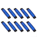 Blue 10Pcs 12V 6 LED Side Marker Indicators Lights Lamp Bar Truck Trailer IUI