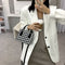 Retro Plaid Shoulder Crossbody Bag Women PU Portable Totes Handbags (Black)