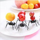 48pcs Fancy Ant Shape Cake Fruit Forks Black ABS Reusable Banquet Party Supply