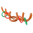 2pcs Inflatable Reindeer Antlers Hat Christmas Toss Toys with 12x Rings Kit