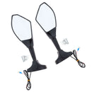 Motorcycle LED Turn Signal Light Side Rear View Mirrors for YAMAHA