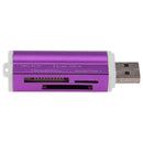 USB2.0 4 in 1 Multi Memory Card Reader for SD/SDHC/Mini SD/MMC/TF (Purple)