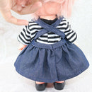Adorable T-shirt, Suspender Skirt, Hairband Casual Clothes for 25cm Mellchan