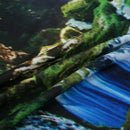 Green Tapestry Rainforest Waterfall Decor, Foliage Jungle Misty Mountains a