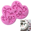 2017 Pink Flower Lace Silicone Fondant Cake Mould Sugarcraft Baking Mold PastryD