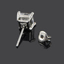 1Pair Fashion Women Men Ear Stud Earrings Solid Diamond Crystal Square Gifts