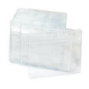 Plastic Horizontal Name Tag Badge ID Card Holders, 50-Piece, Clear