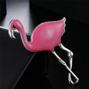 Trendy Enamel Flamingo Brooch Pins Woman Exclusive Badge Metal Jewelry Brooch TE
