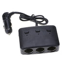 1200mA Dual USB Three Sockets Cigarette Lighter Splitter Adapter Car Charger New