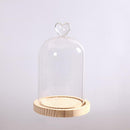 Decorative Glass Dome with Wooden Base - Cloche Bell Jar Display DIY 15cm