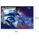 5D DIY Full Drill Diamond Painting Novelty Dolphin Cross Stitch Embroidery