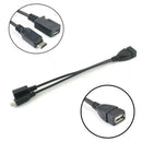 Micro USB Male To USB Female Host OTG Cable USB 2.0 Male Power Cable Y Splitter