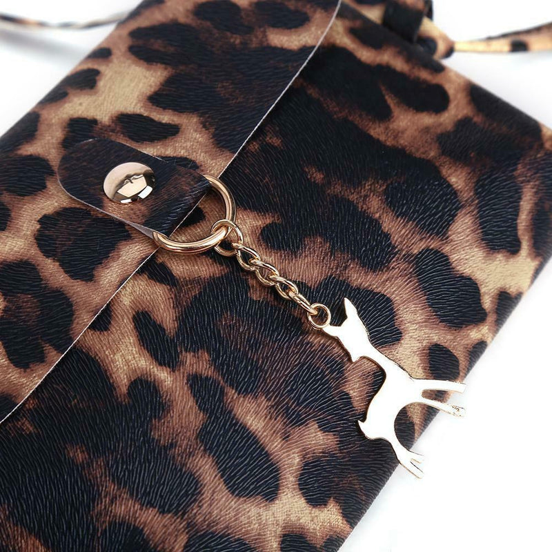 Animal Print Deer Women Messenger Bag Leather Shoulder Crossbody Bags(Brown