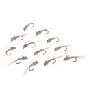 12pcs Fly Fishing Bead Head Nymph Fly Fishing Flies Ribbed Ear Trout Wet Fly