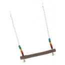 Pet Parrot Swing Wood Bird Parrot Hanging Swing Toys for Parakeet Cockatoo L
