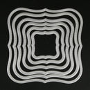6Pcst Wavy Square Frames Cutting Dies Stencils For DIY Scrapbooking Pape A