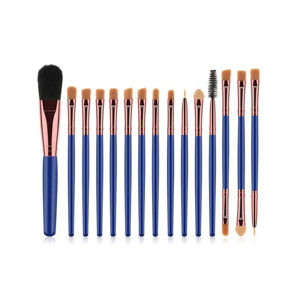 15pcs Makeup Brushes Kit Wood Handle Eyes Face Cosmetic Beauty Pens (189) A#S