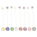 8 Pieces Lady Clear Acrylic Ball Belly Bars Jewellery Navel Button Ring Piercing