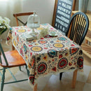Bohemian Style Rectangle Tablecloth Linen Lace Table Cloth for Dinner Parti