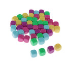 50pcs Mixed Blank Dice Cubes, 16mm Six Sided Write On Dice Blocks for Crafts,