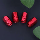 4pcs/Set Red Wheel Tyre Tire Valve Stems Air Dust Cover Screw Caps for Car Truck