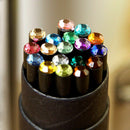 12pcs Black Pencil School Wood HB Writing Pencils With Colorful Diamond S3J1