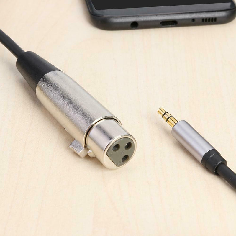 1.5m XLR 3pin Female to 3.5mm TRS Male Audio Adapter Cable for Microphone A