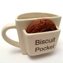 Creative Coffee Mug with Biscuit Cookie Dessert Pocket Funny Mug Ceramic Mu