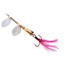 Fishing Lure Metal Rotate Sequins Spinner Spoon Baits Feather Fishhook Tackle