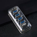1X(ORICO Desktop Transparent USB 3.0 HUB 4 Ports 5Gbps High Speed HUB With
