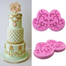 2017 Pink Flower Lace Silicone Fondant Cake Mould Sugarcraft Baking Mold PastryD