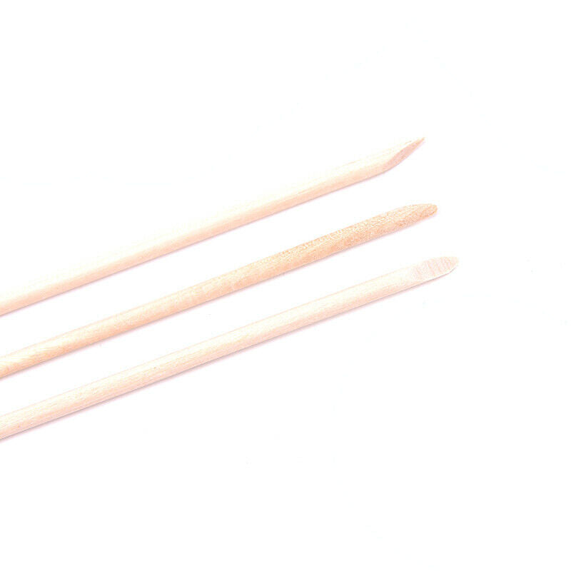 50Pcs Orange Wood Sticks for Nail Art Cuticle Pusher Remover Manicure To Ew