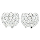 2x Crystal Bling Candle Holder for Wedding Party Dining Table DIY Decoration