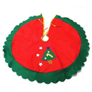 60cm Xmas Tree Skirt Star Green Wave Edged Carpet Nonwoven Floor Mat Decor