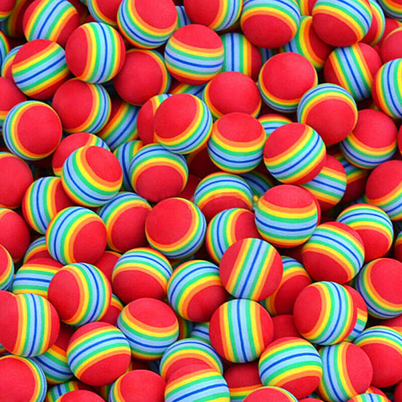 2 Pcs Pet Cat Supplies Kitten Soft Foam Rainbow Play Balls Activity Toys FIZ