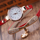 Fashion Luxury Rhinestone Bracelet Women Top Quartz Casual Watch Red  A