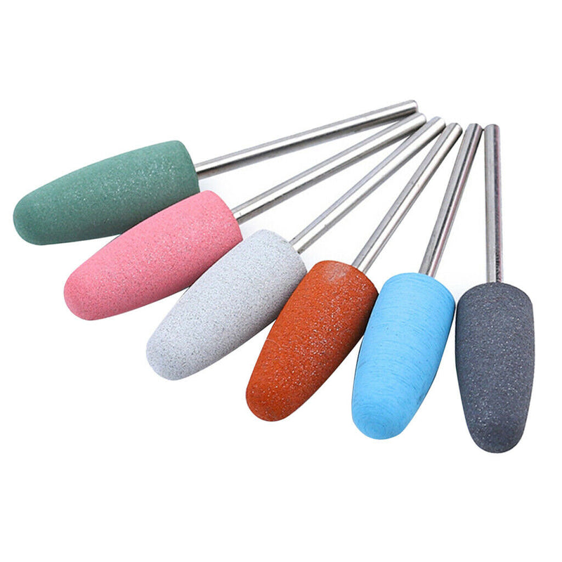 Colorful Silicone Buffing Bits for Nails, Pack of 6