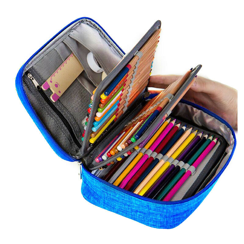 School Pencil Cases For Girls Boy Pencilcase 72 Holes Pen Box Penalty Multi Z5E5